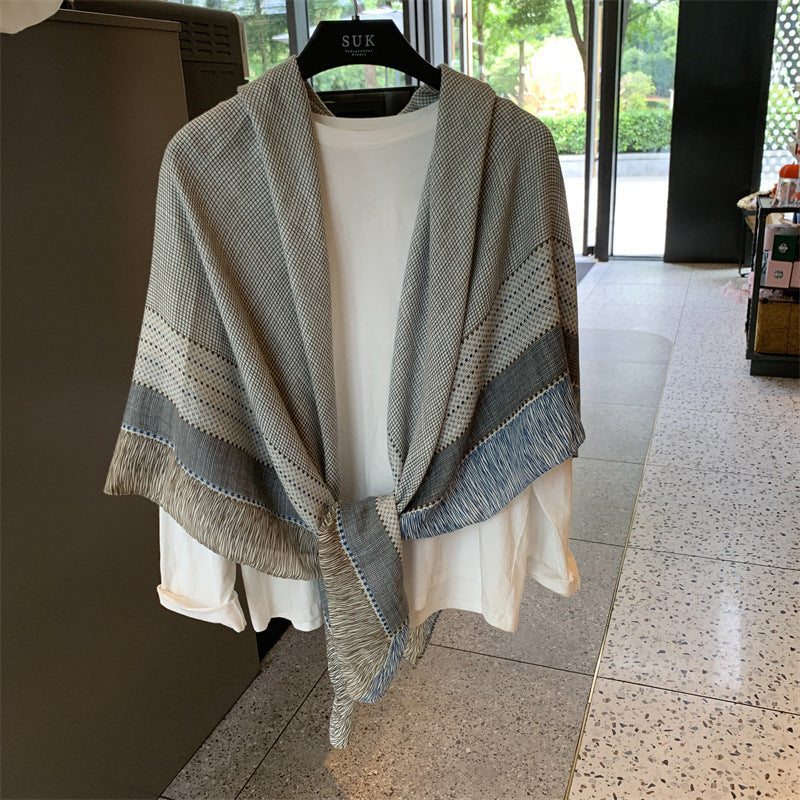 Large Kerchief Thin Silk Outer Shawl