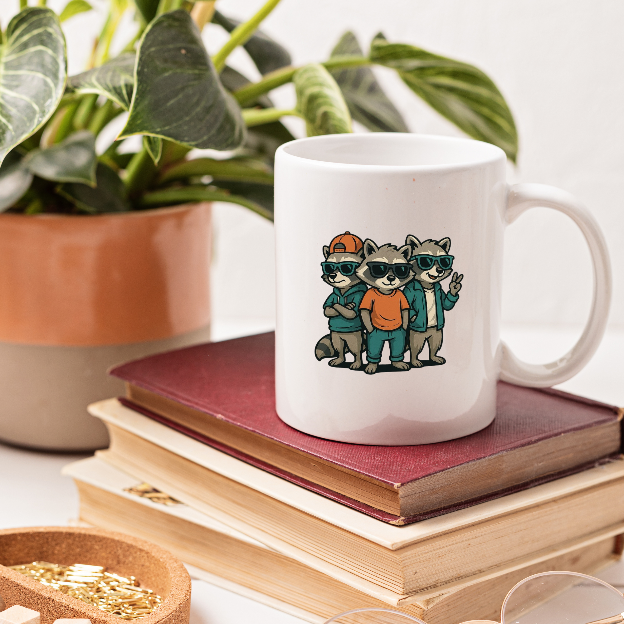 Classic Three Racoons Colourful Mug