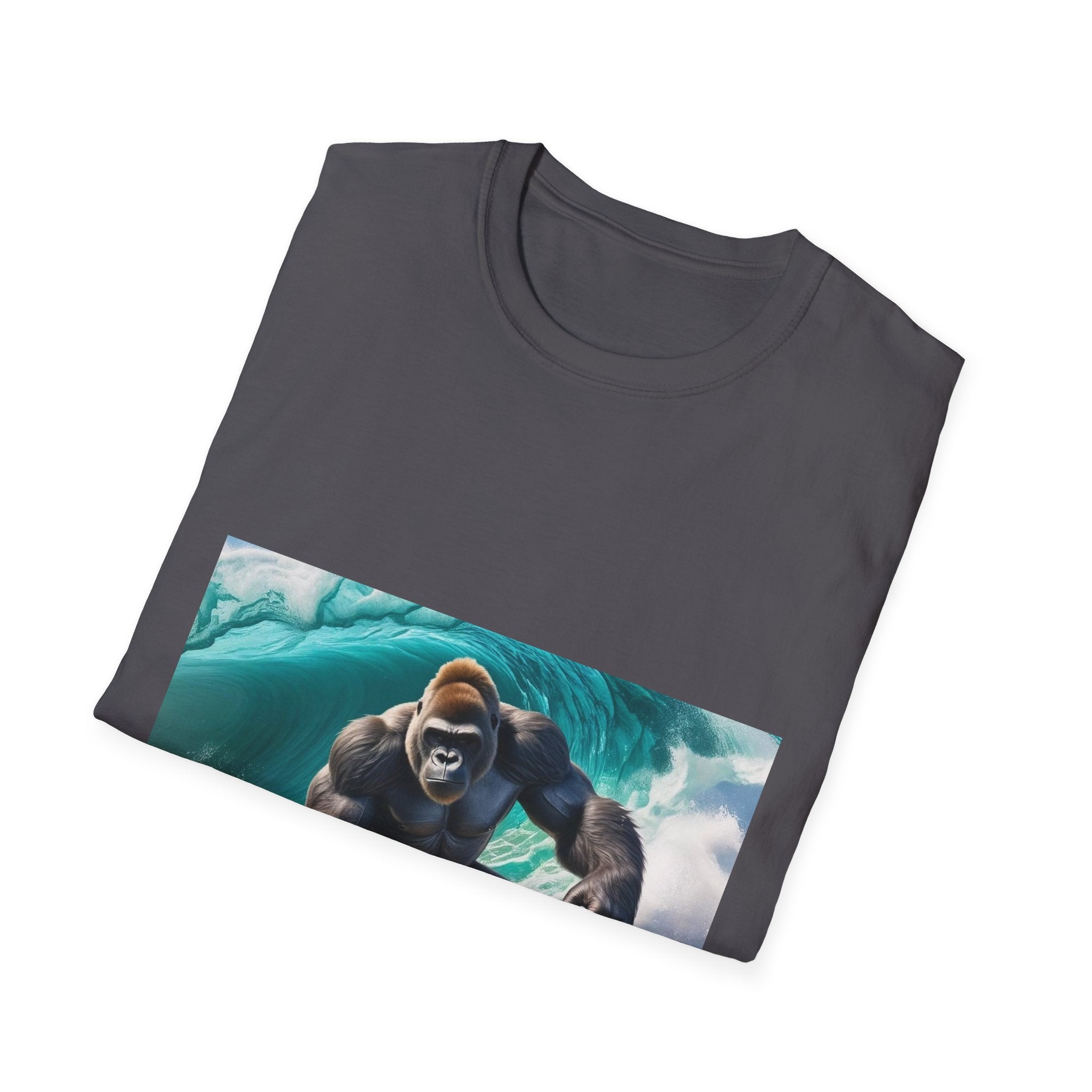 Surfing Gnarly Gorilla Unisex Softstyle T-Shirt
