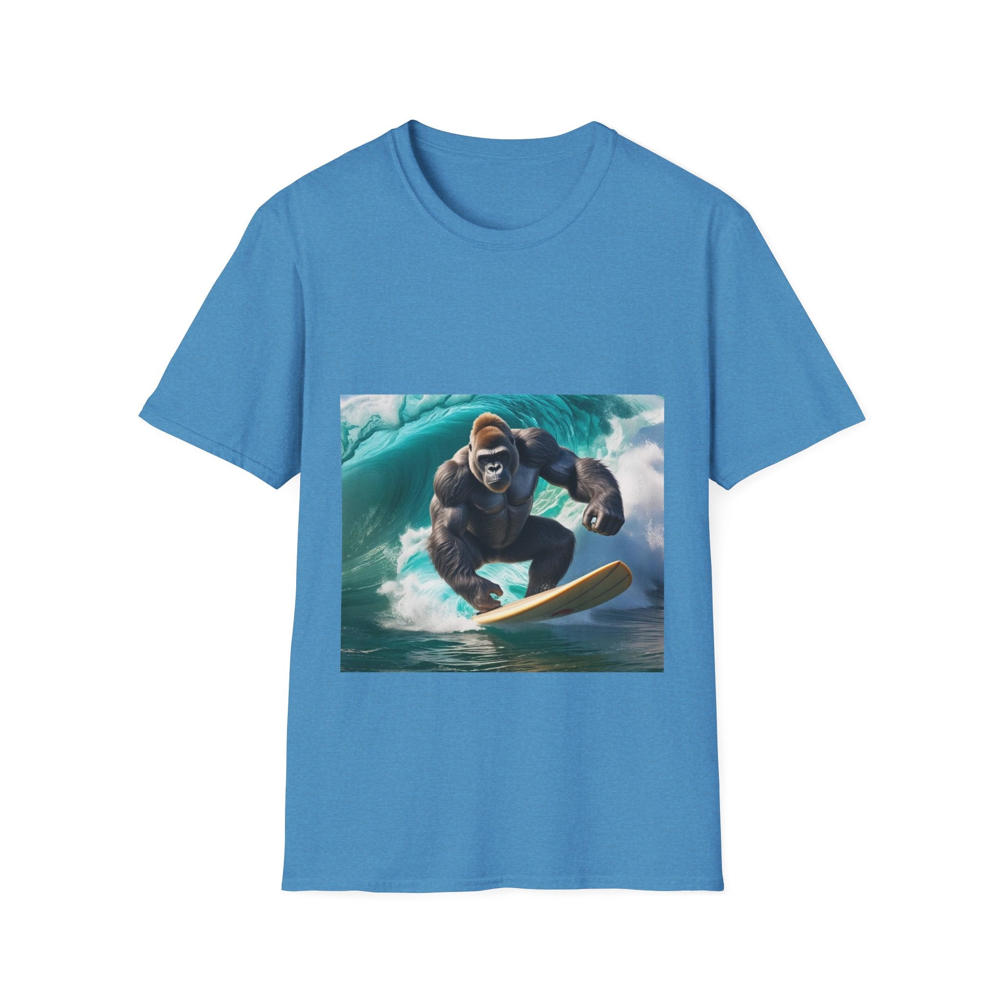 Surfing Gnarly Gorilla Unisex Softstyle T-Shirt