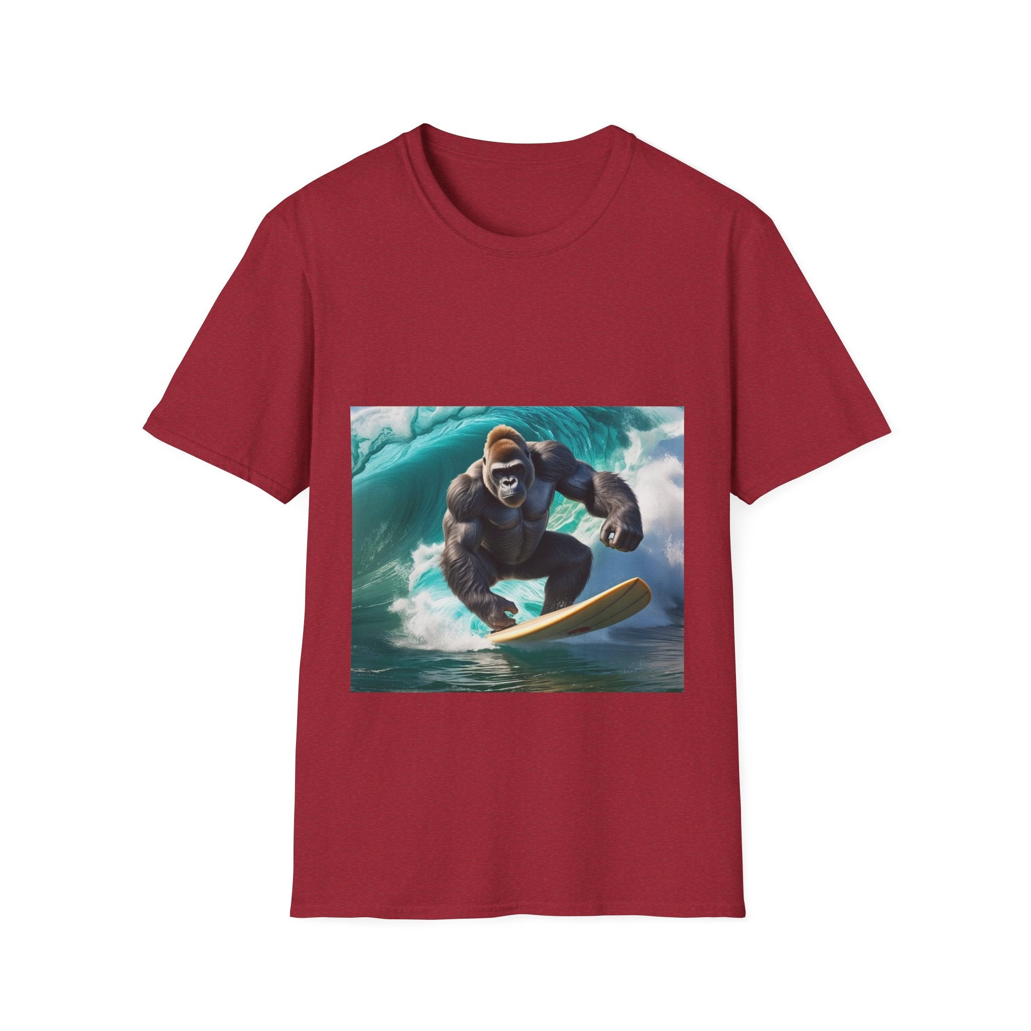 Surfing Gnarly Gorilla Unisex Softstyle T-Shirt