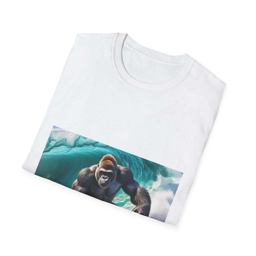 Surfing Gnarly Gorilla Unisex Softstyle T-Shirt