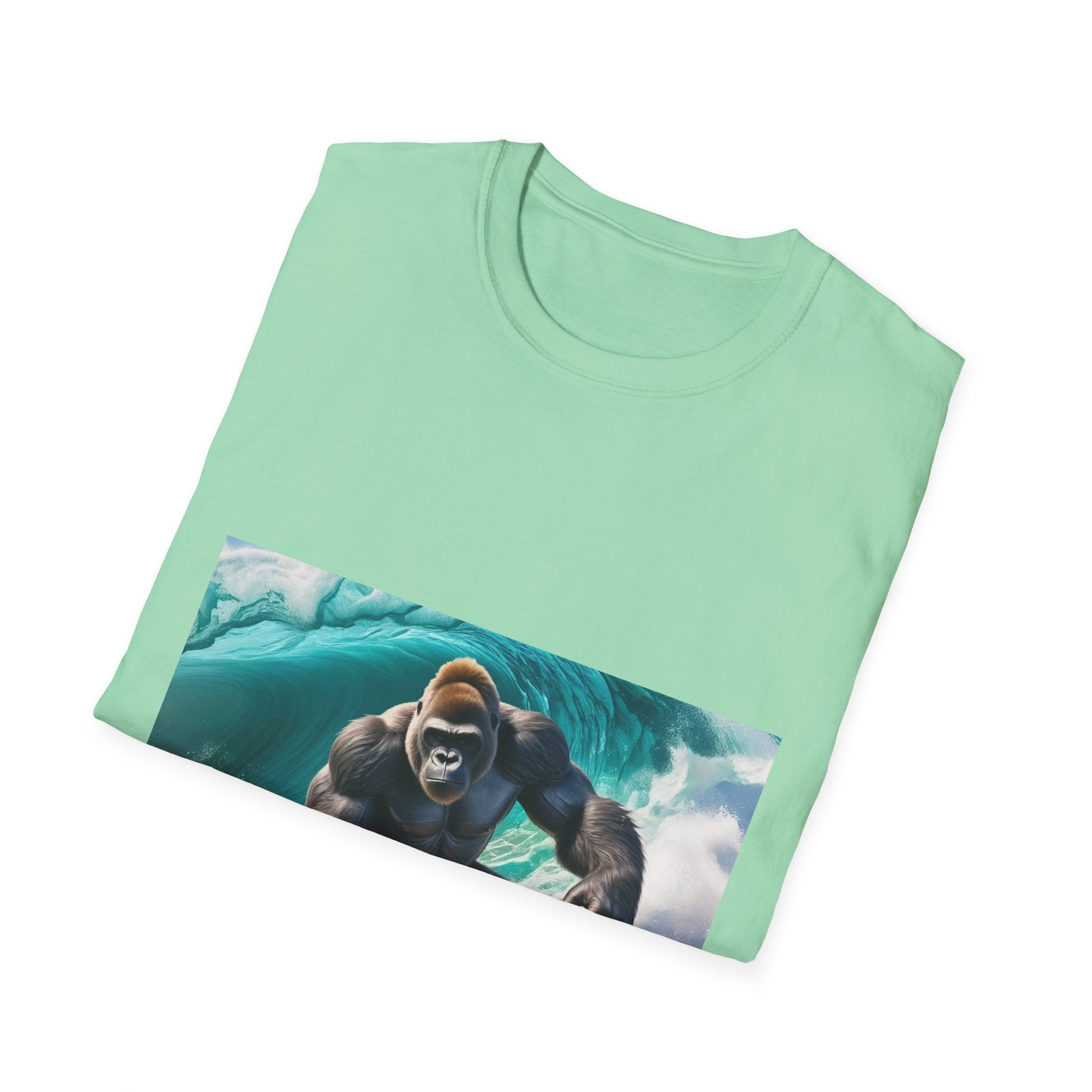 Surfing Gnarly Gorilla Unisex Softstyle T-Shirt