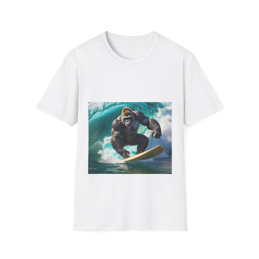 Surfing Gnarly Gorilla Unisex Softstyle T-Shirt