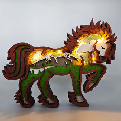 Decoration Wooden Animal Sculpture 3D
