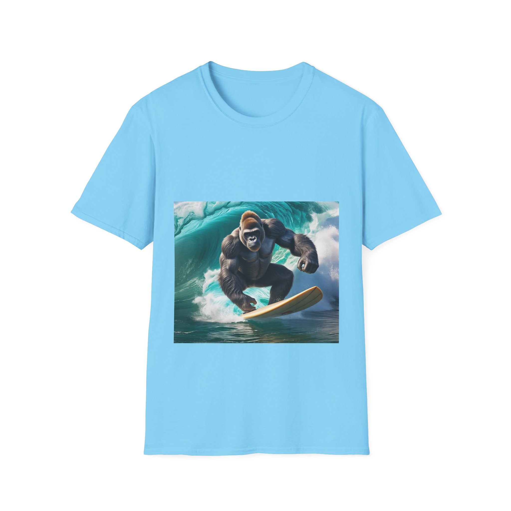 Surfing Gnarly Gorilla Unisex Softstyle T-Shirt