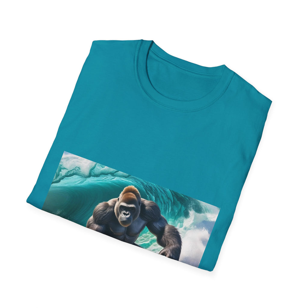 Surfing Gnarly Gorilla Unisex Softstyle T-Shirt