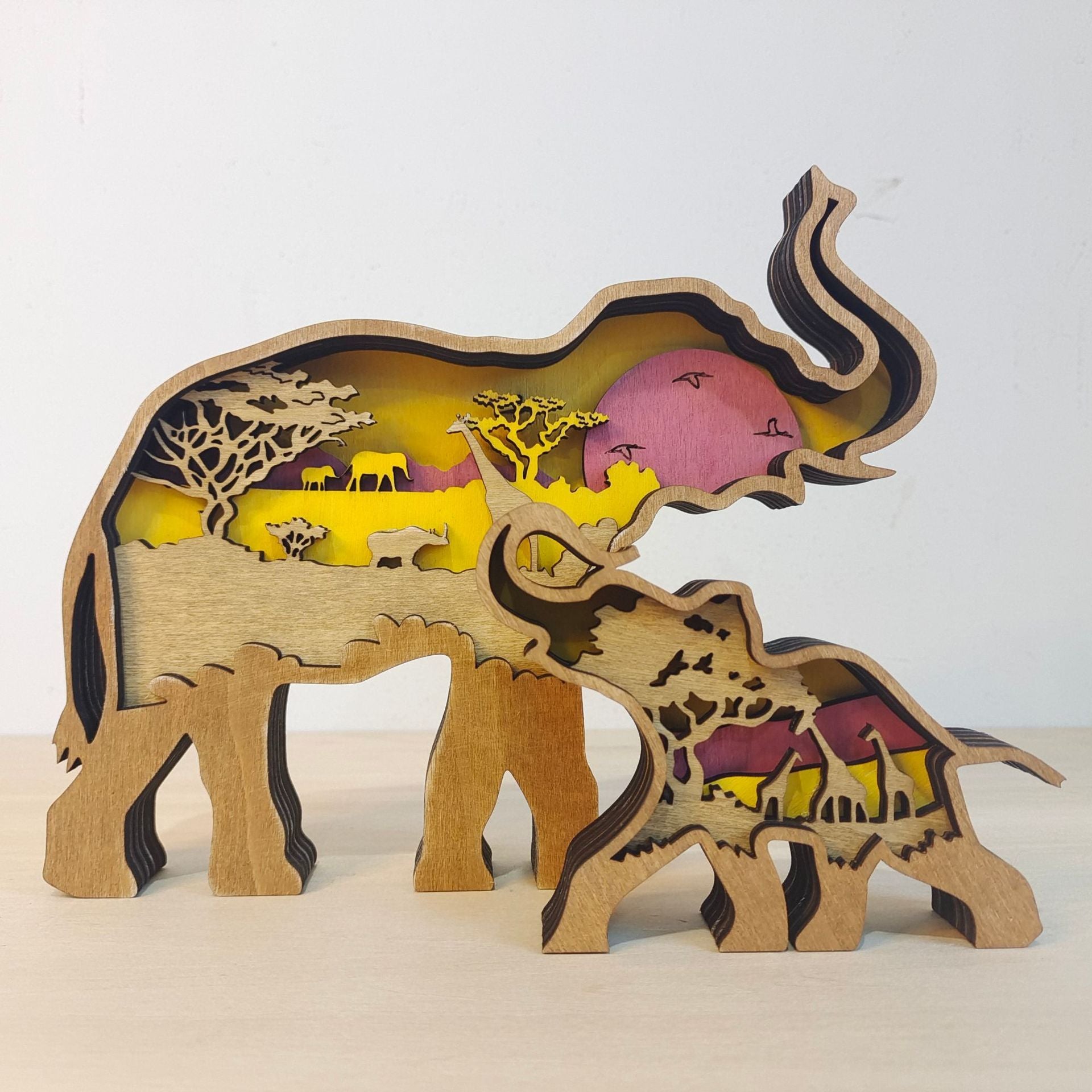 Decoration Wooden Animal Sculpture 3D