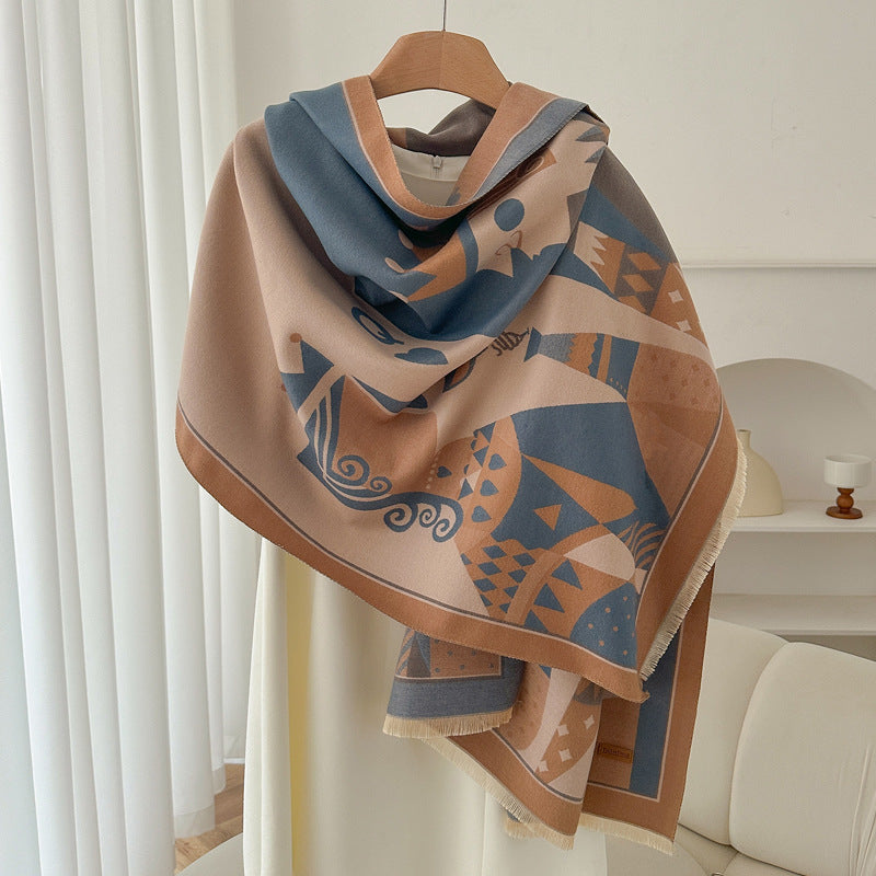 Retro High Sense Artificial Cashmere Scarf