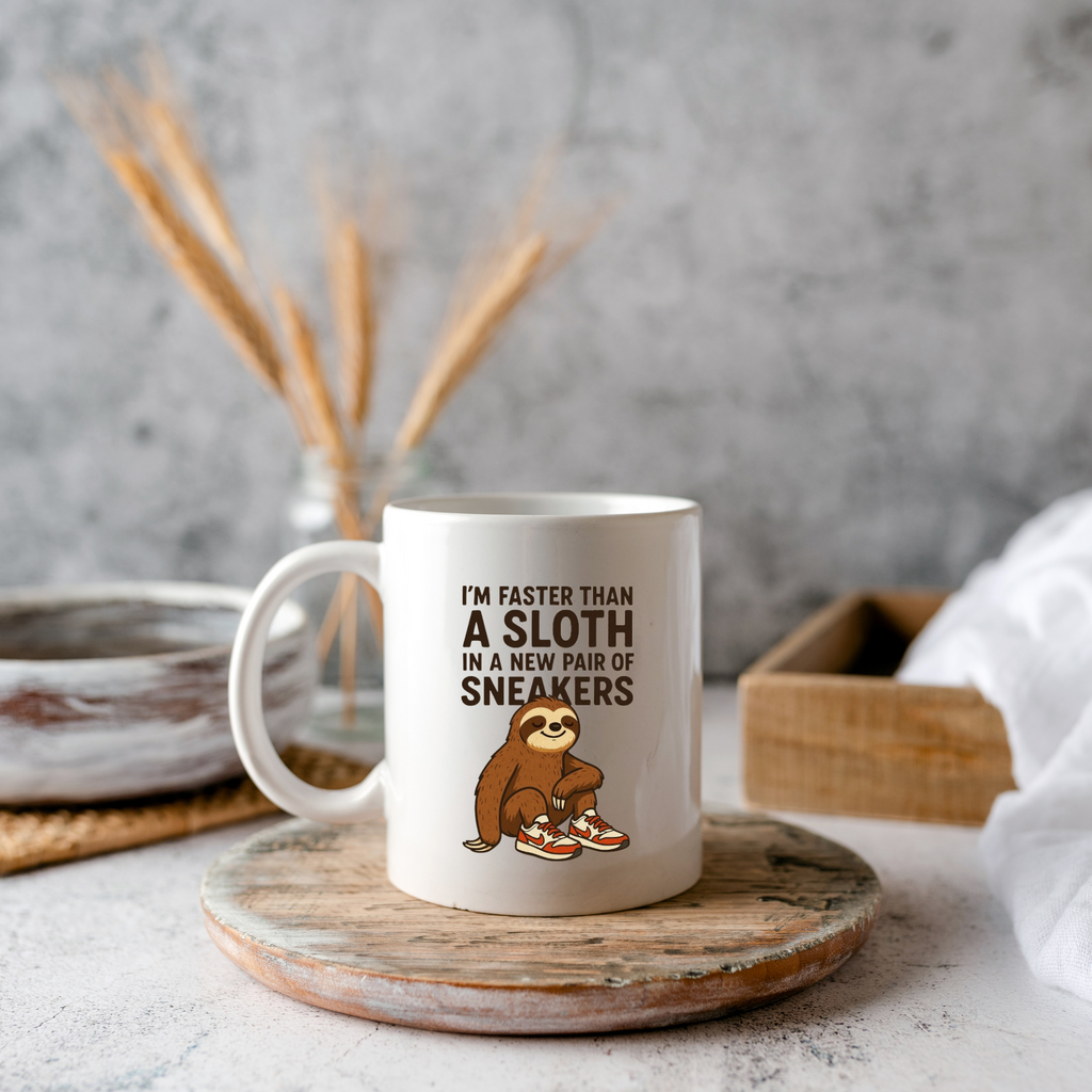 I'm Faster Than Sloth White Glossy Mug