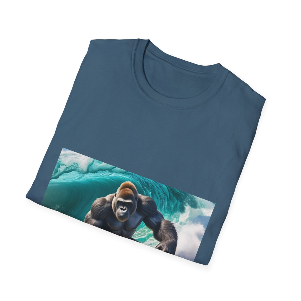 Surfing Gnarly Gorilla Unisex Softstyle T-Shirt