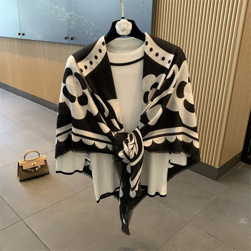 Large Kerchief Thin Silk Outer Shawl