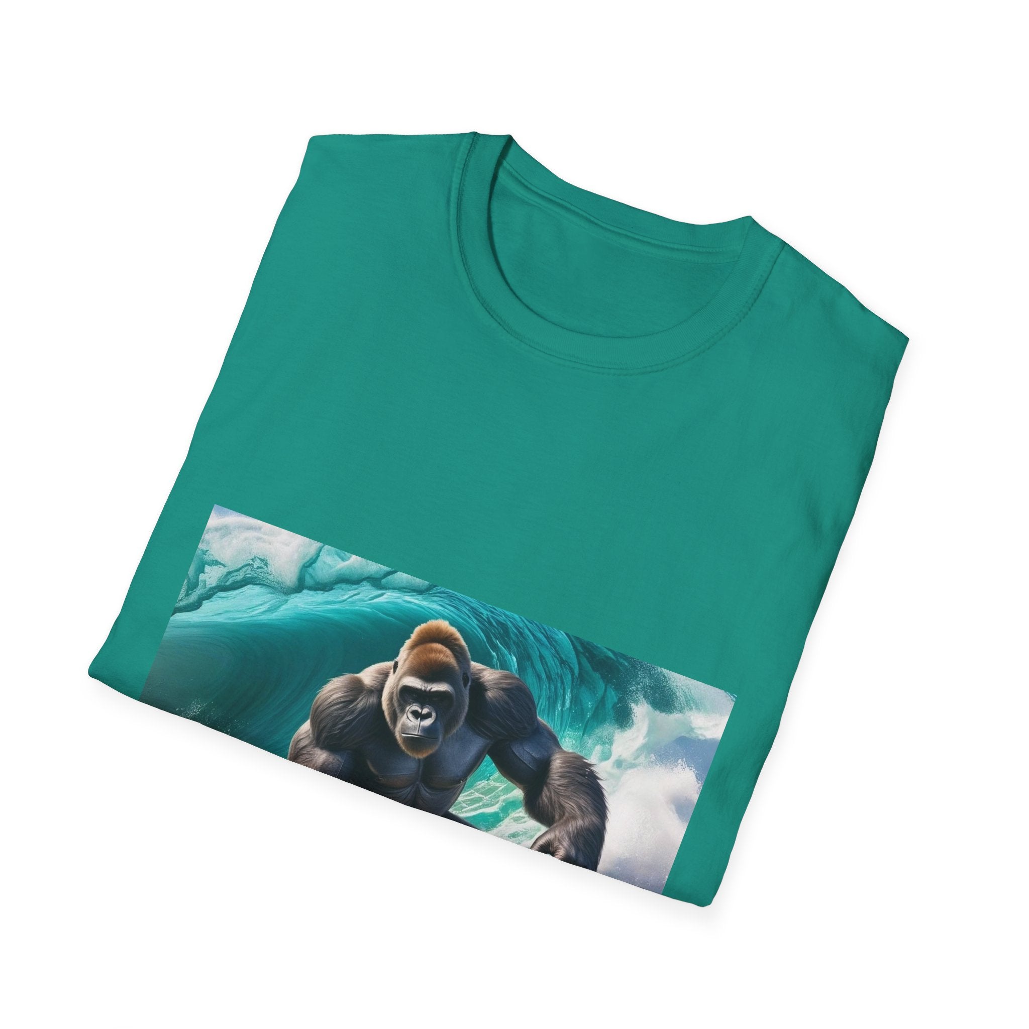 Surfing Gnarly Gorilla Unisex Softstyle T-Shirt