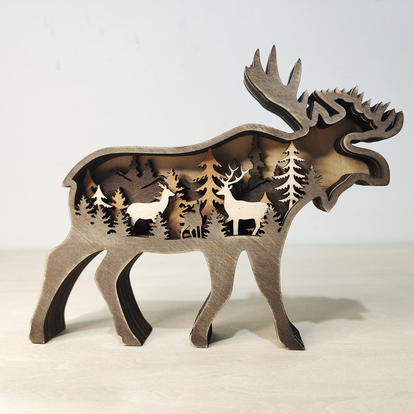 Decoration Wooden Animal Sculpture 3D