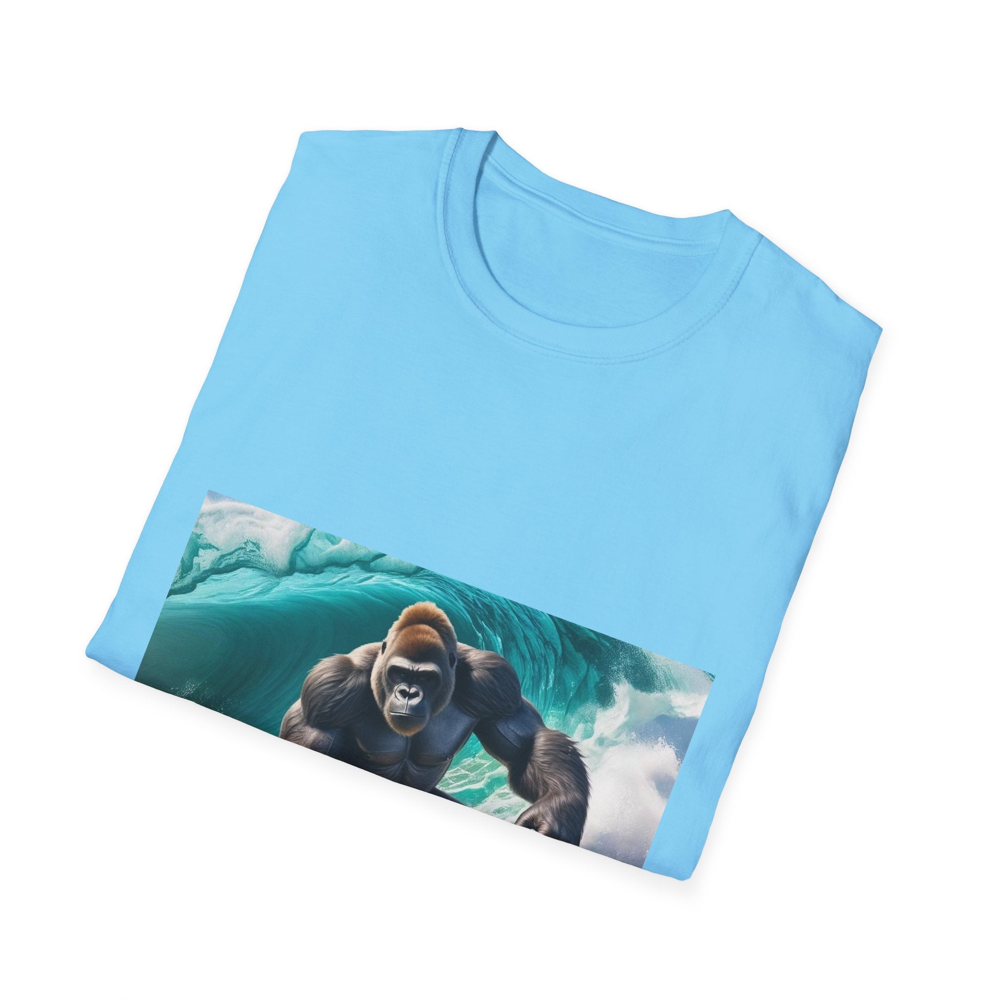 Surfing Gnarly Gorilla Unisex Softstyle T-Shirt