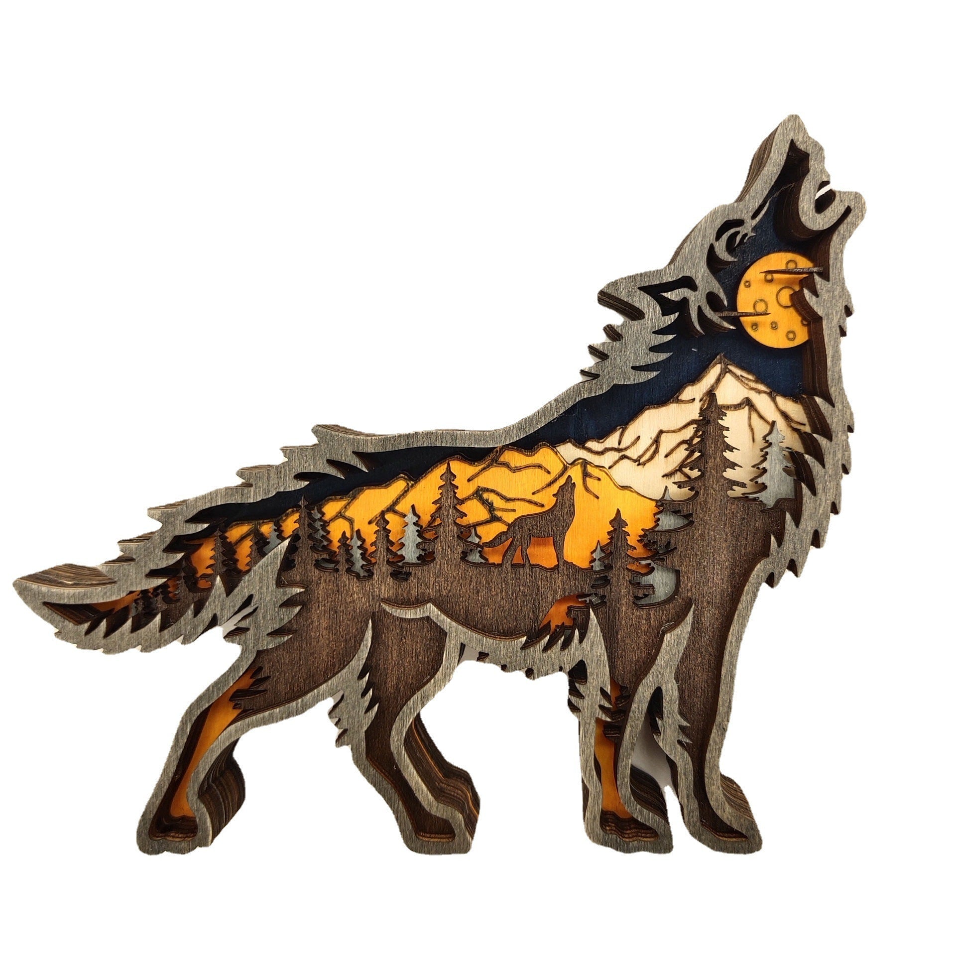 Decoration Wooden Animal Sculpture 3D