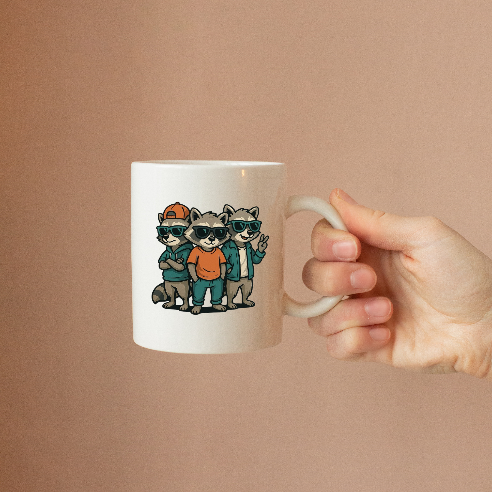 Classic Three Racoons Colourful Mug