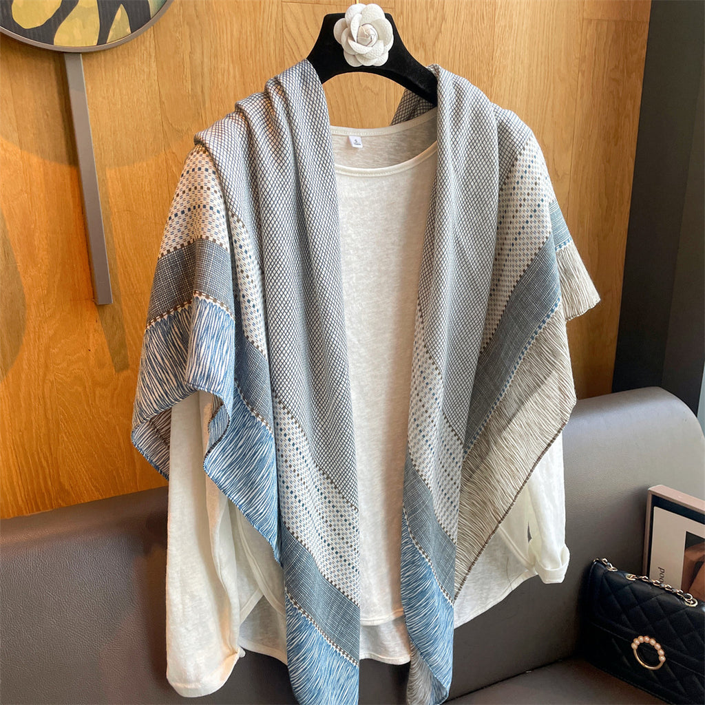 Large Kerchief Thin Silk Outer Shawl