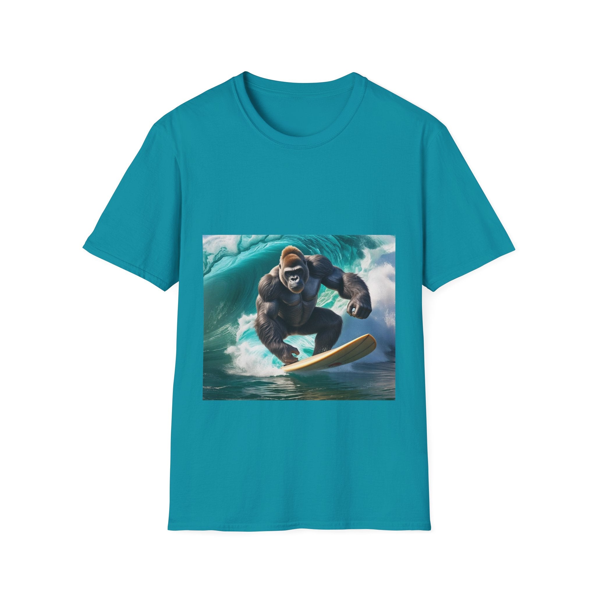 Surfing Gnarly Gorilla Unisex Softstyle T-Shirt