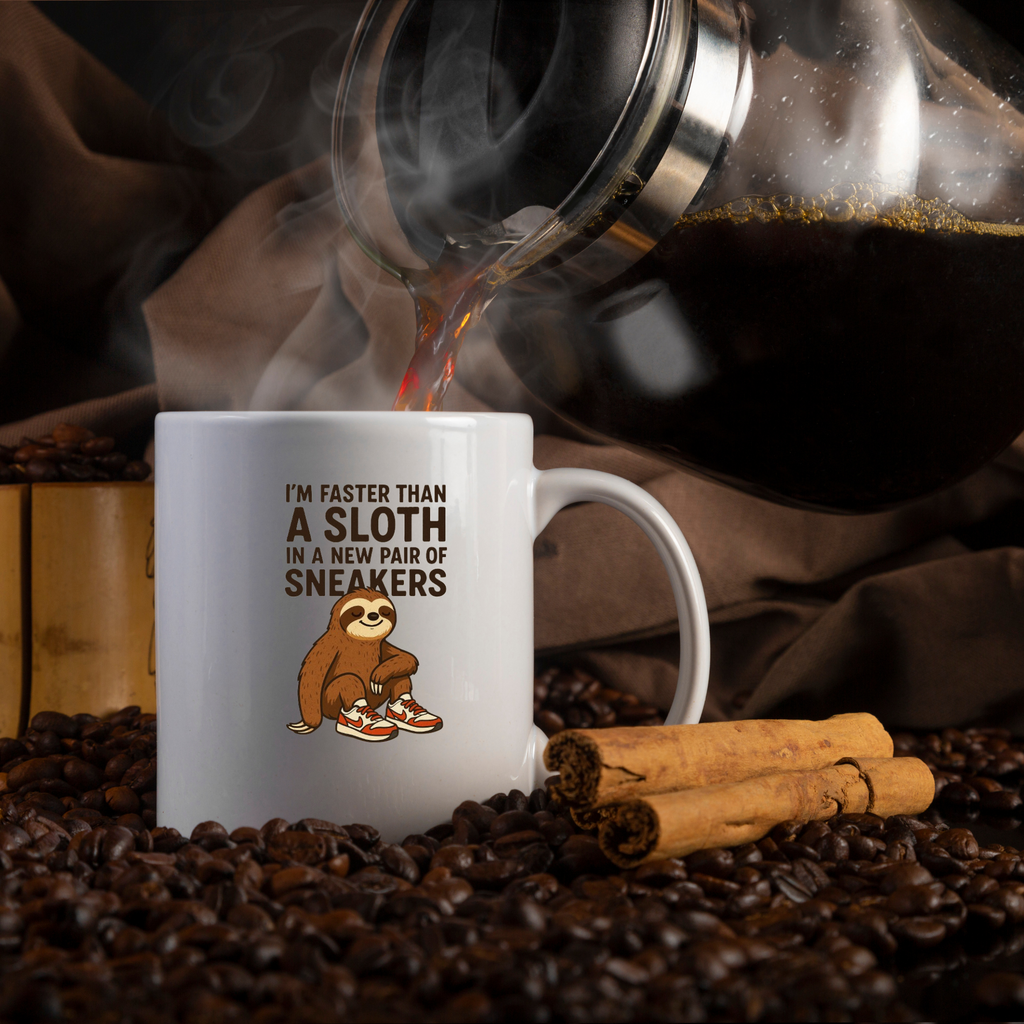 I'm Faster Than Sloth White Glossy Mug
