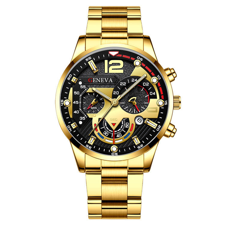 2pcs Men's Quartz Watch Bracelet Set