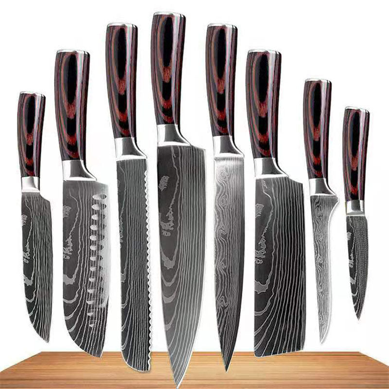 Western Style 8 Piece Suit Knife Chef's Knife