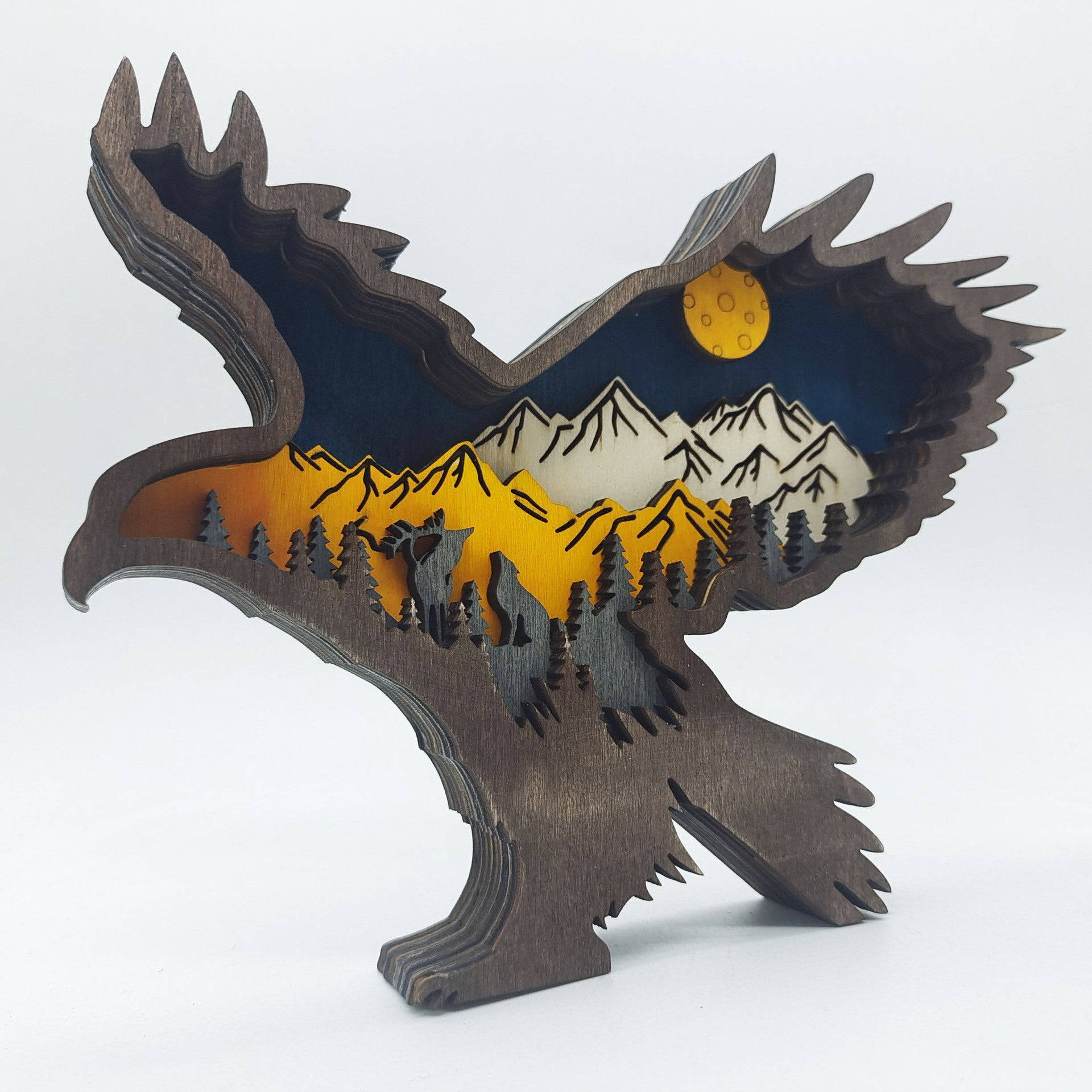 Decoration Wooden Animal Sculpture 3D
