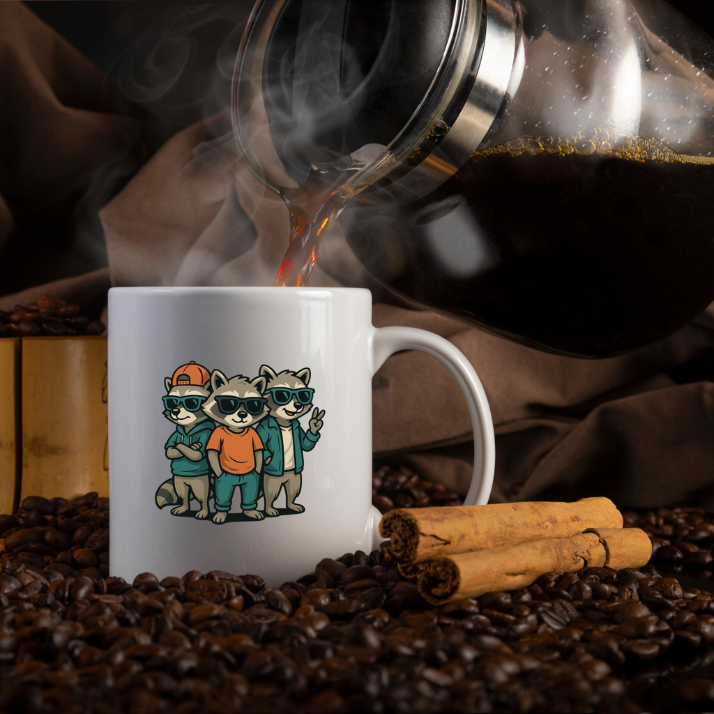 Classic Three Racoons Colourful Mug