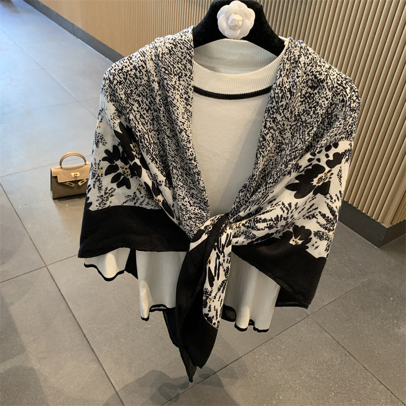 Large Kerchief Thin Silk Outer Shawl