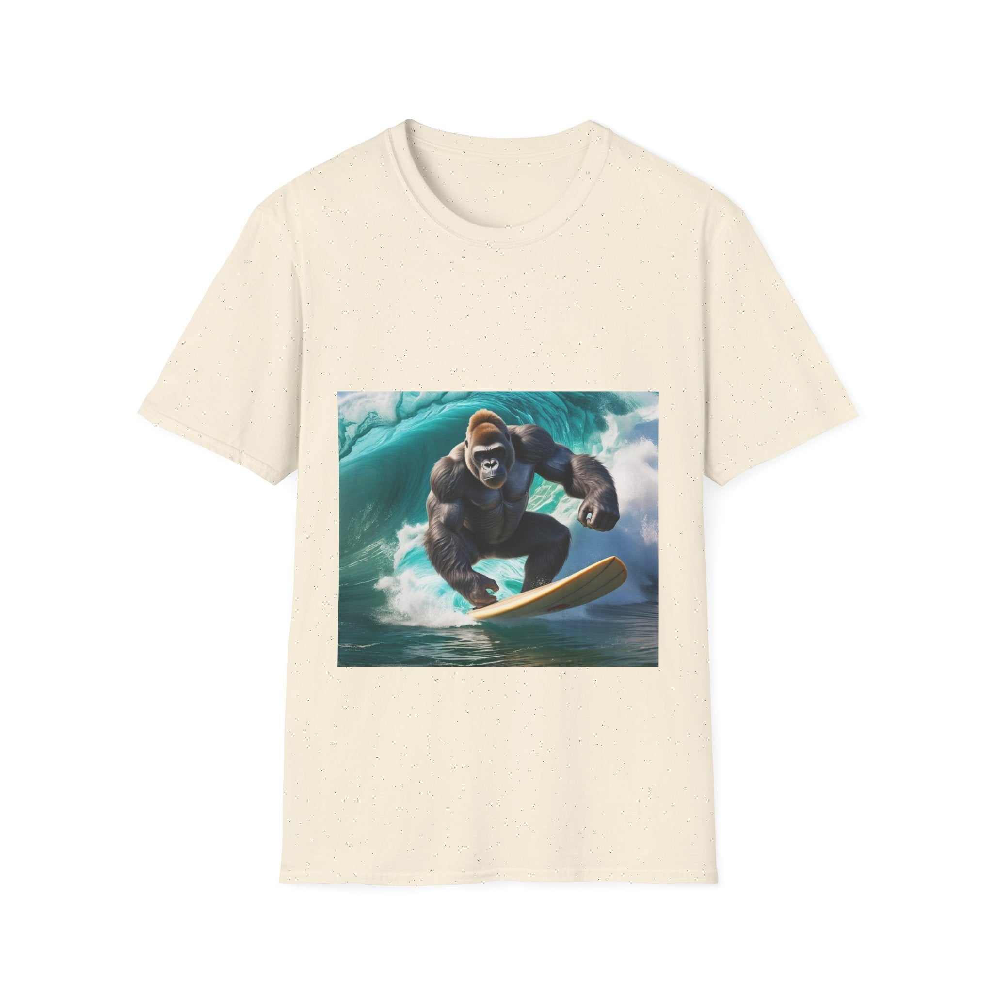 Surfing Gnarly Gorilla Unisex Softstyle T-Shirt