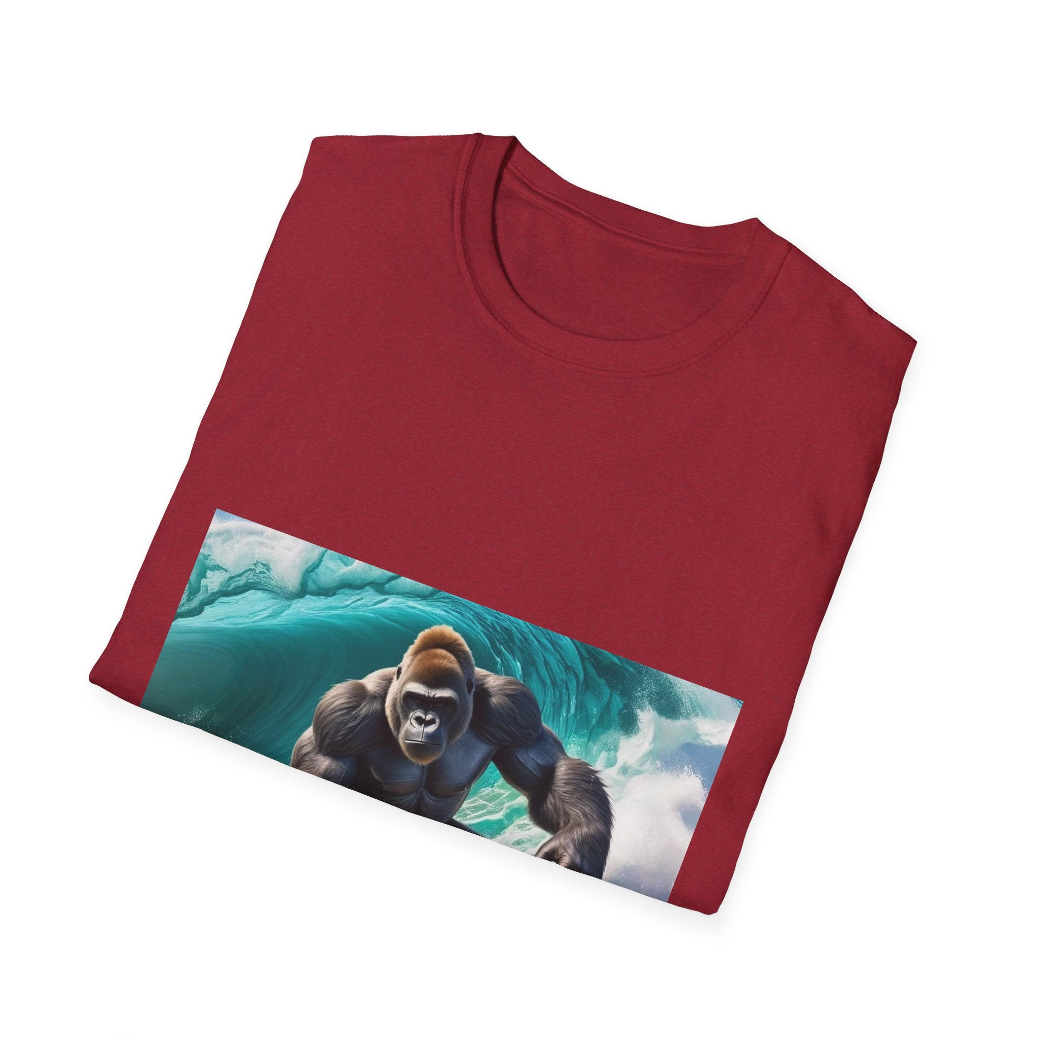 Surfing Gnarly Gorilla Unisex Softstyle T-Shirt