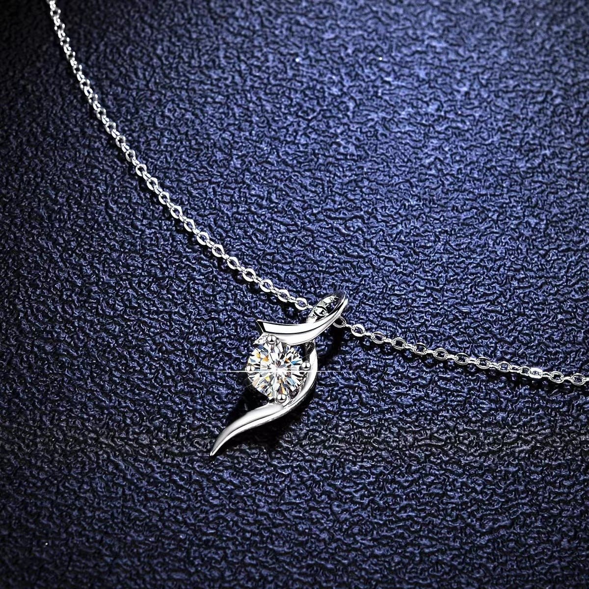 925 Sterling Silver Classic Four - claw 1 Karat - inch Diamond Necklace - Buy Buy Baby