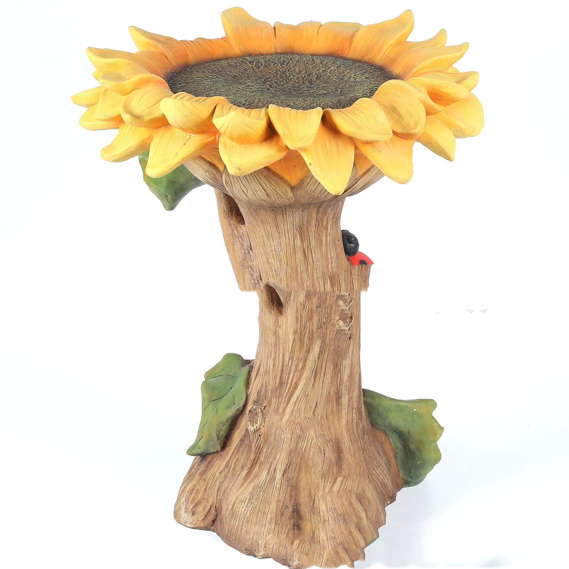Resin Sunflower Bird Bath Ornaments Garden Crafts