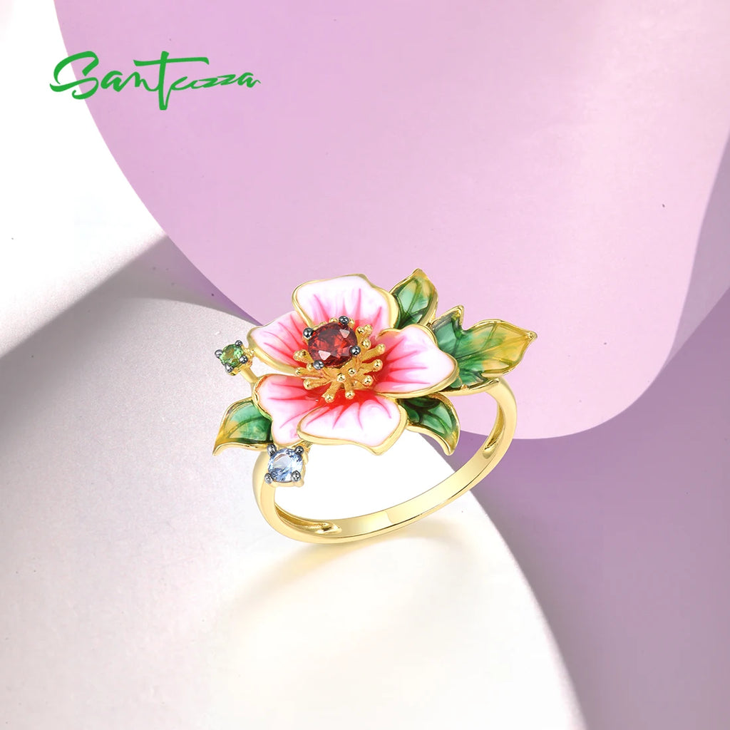 SANTUZZA Pure 925 Sterling Silver Blooming Flower