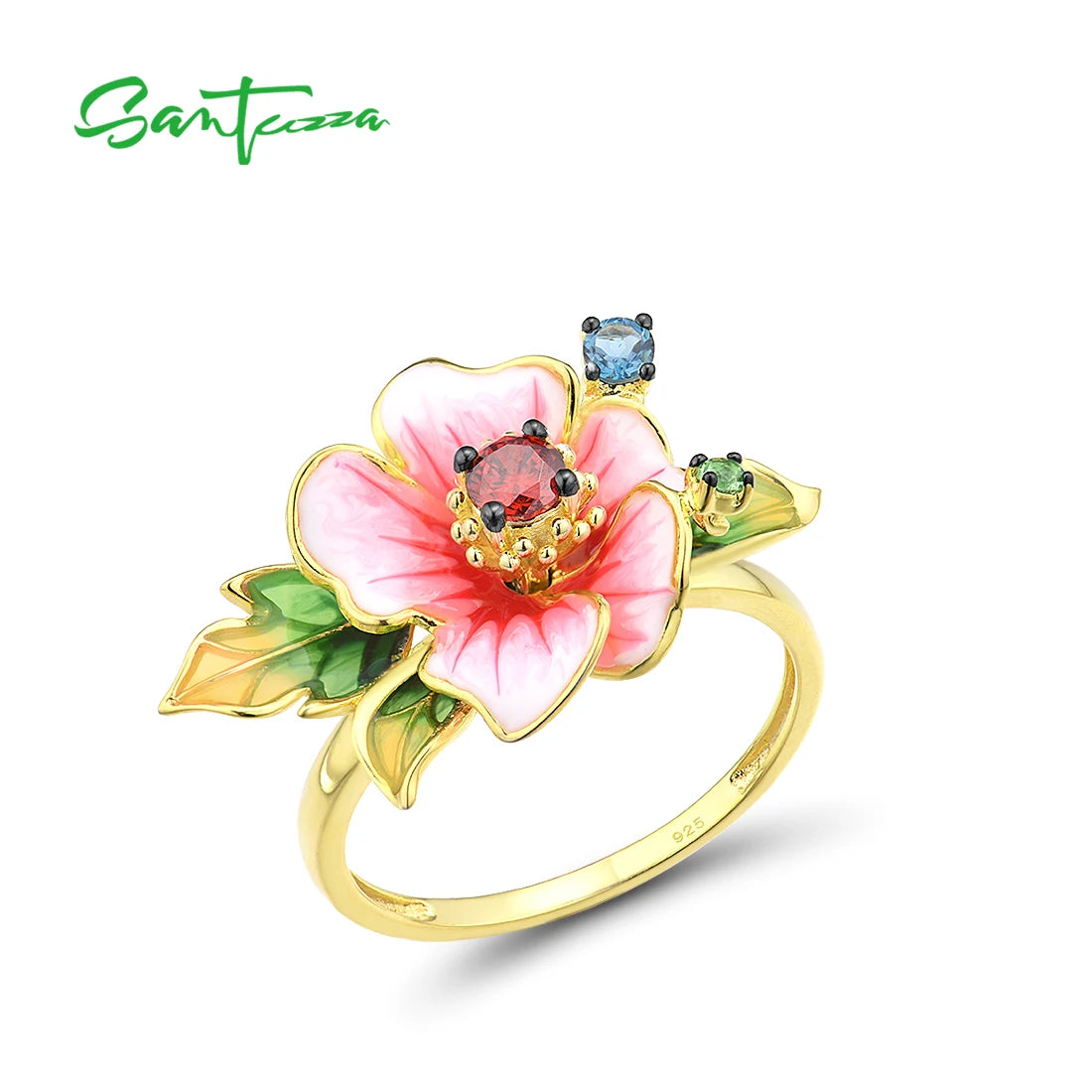 SANTUZZA Pure 925 Sterling Silver Blooming Flower