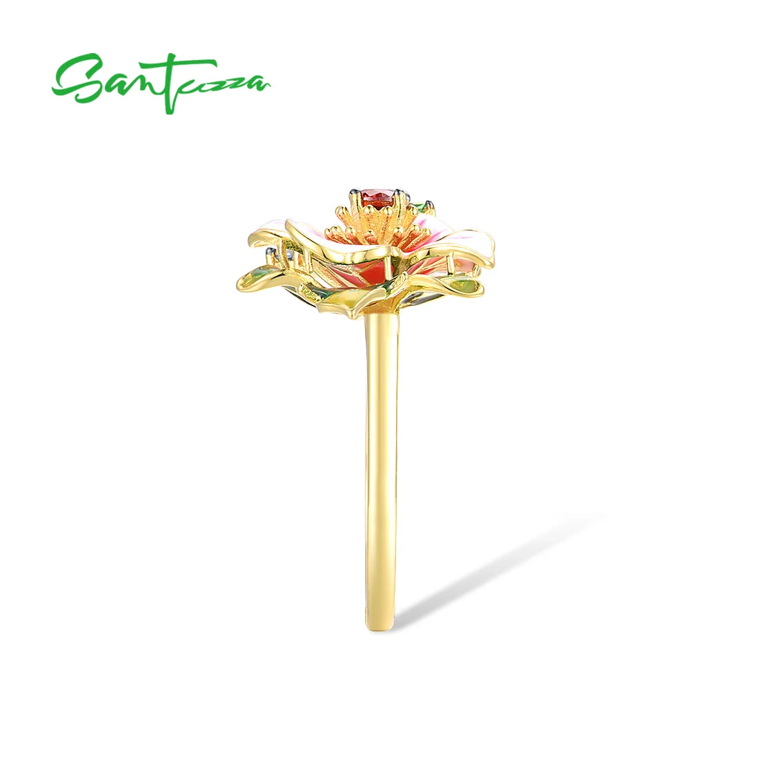 SANTUZZA Pure 925 Sterling Silver Blooming Flower