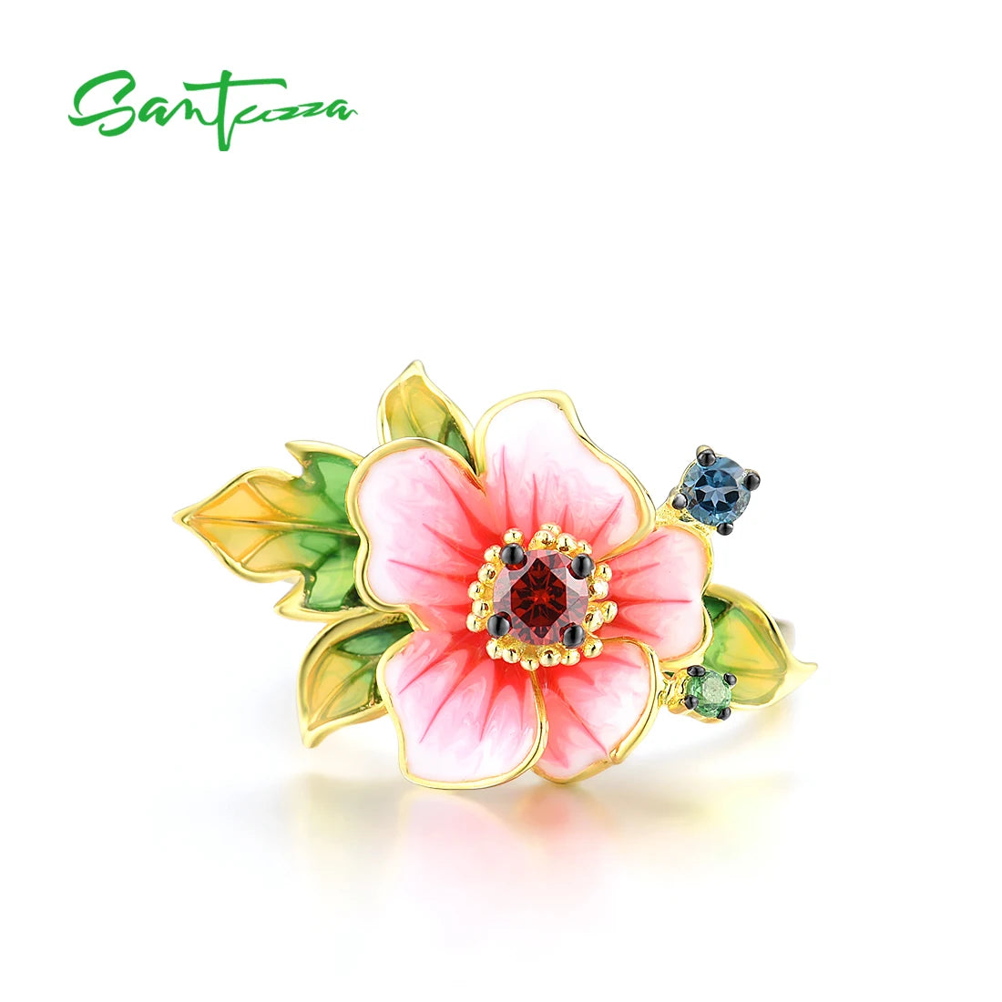 SANTUZZA Pure 925 Sterling Silver Blooming Flower