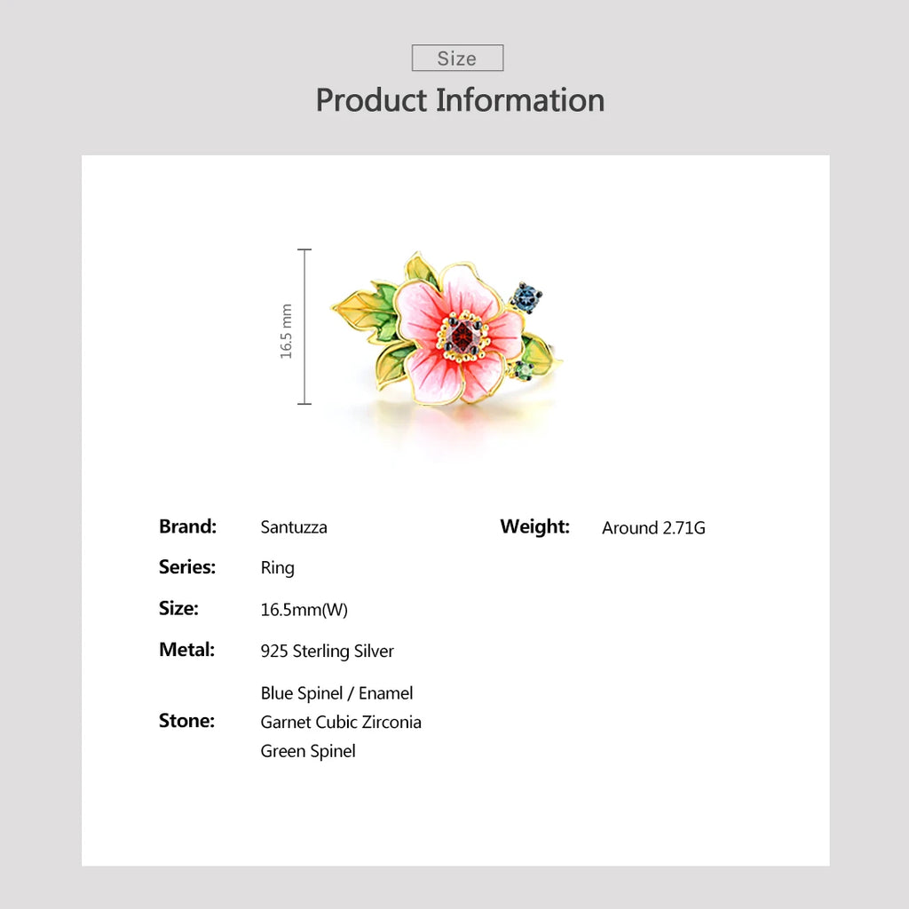 SANTUZZA Pure 925 Sterling Silver Blooming Flower