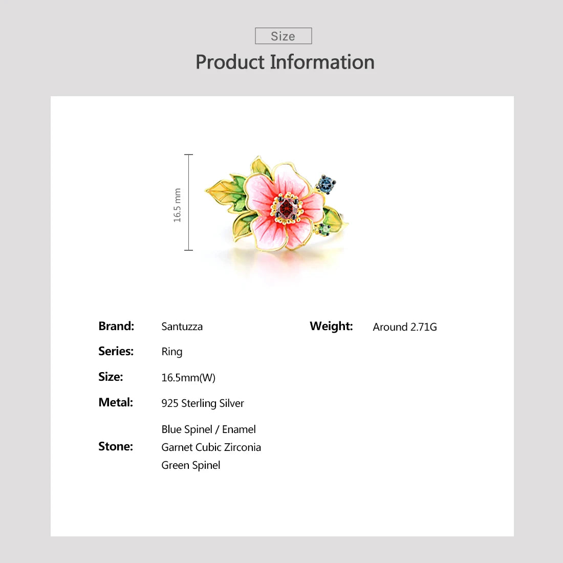 SANTUZZA Pure 925 Sterling Silver Blooming Flower