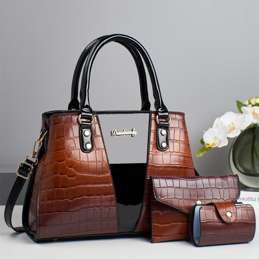 Women's Crocodile Stitching Three-piece Shoulder Bag