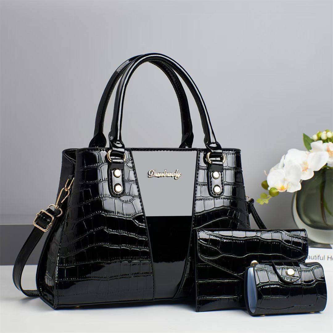 Women's Crocodile Stitching Three-piece Shoulder Bag