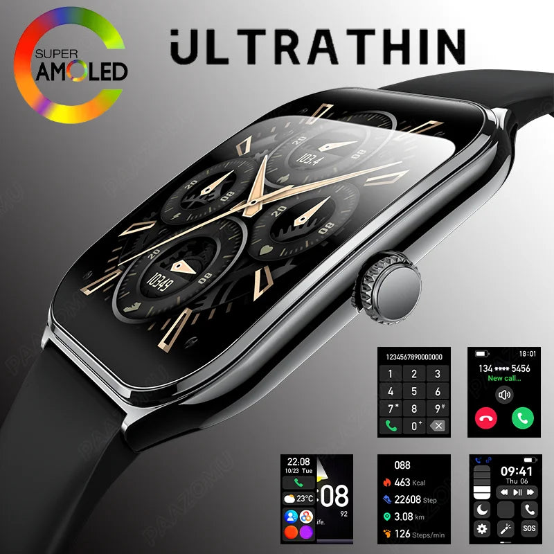 Ultra Slim Smart Watch 1.96" AMOLED 360*360 HD Pixel Display