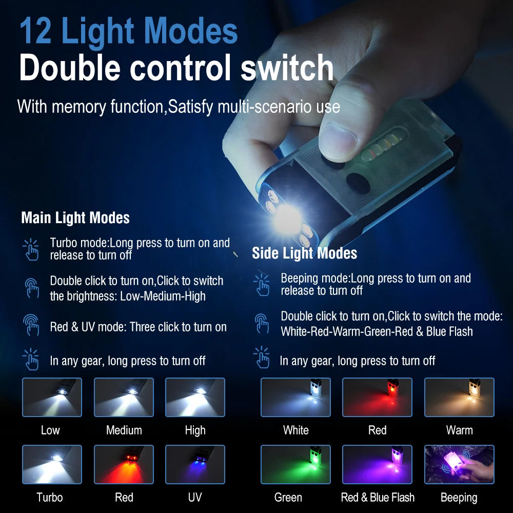 BORUiT V30 EDC LED Flashlight Keychain Power bank