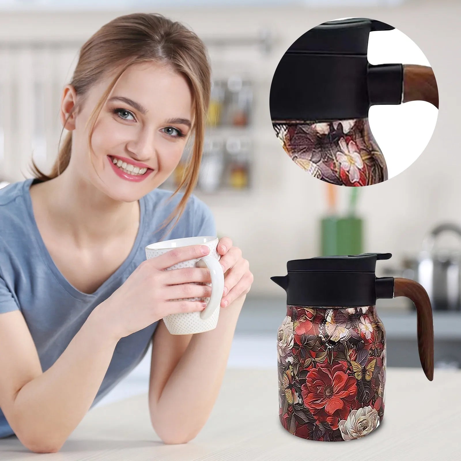 FloraBrew – Elegant Tea Thermos with Infuser!