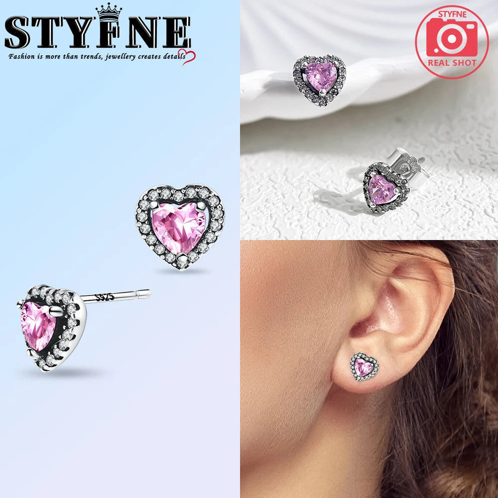 Series Sterling Silver 925 Pink Shiny Love