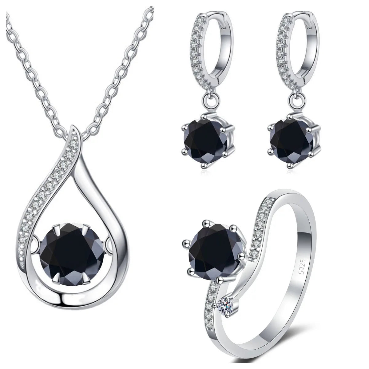 Real 925 Silver Moissanite Jewelry Set