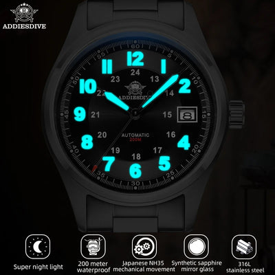 ADDIESDIVE Luxurious Men's Automatic Watch NH35A