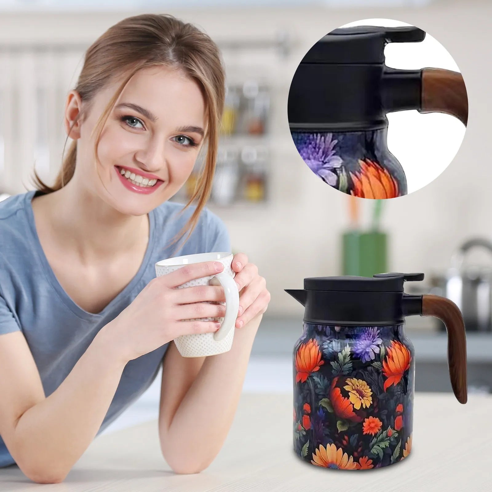 FloraBrew – Elegant Tea Thermos with Infuser!