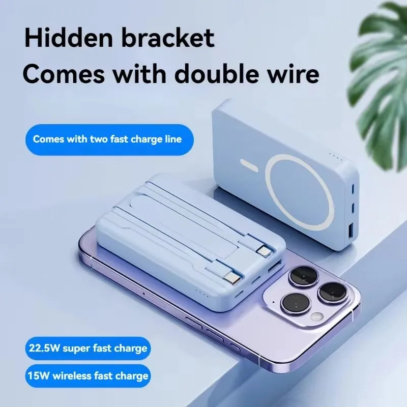 MagSafe Power Bank – 10000mAh Wireless Charger, Stays Put!