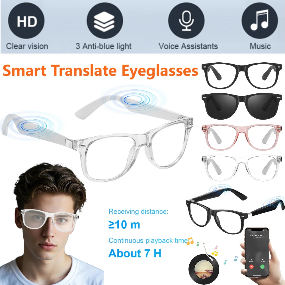 Hands-Free Translator Glasses – Wireless & Bluetooth-Enabled!